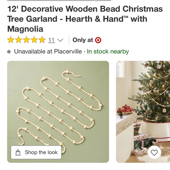 Decorative wooden bead tree garland hearth and hand - Picture 2 of 4